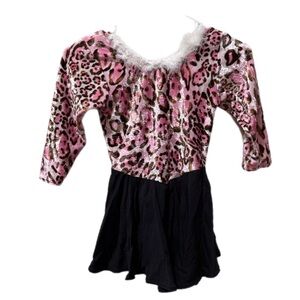 Vintage Y2K Girls Jacques Moret Leopard Leotard